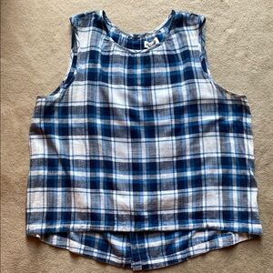 Madewell Rivet & Thread high low button back top